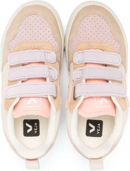 VEJA Kids logo-patch touch-strap sneakers Brown