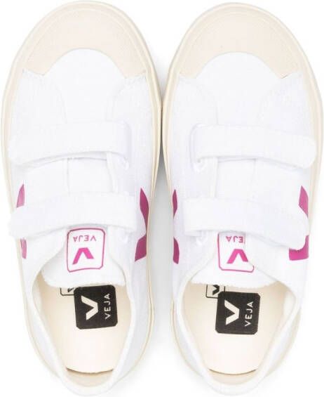 VEJA Kids logo-print touch-strap canvas sneakers White