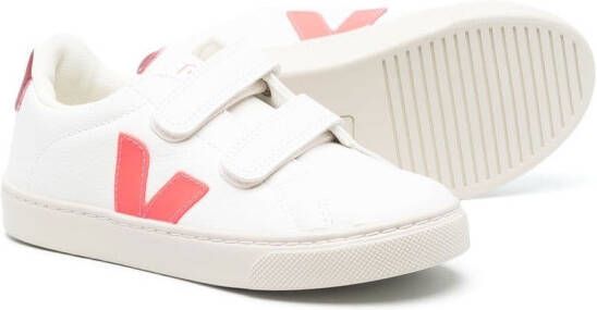 VEJA Kids touch-strap calf-leather sneakers White
