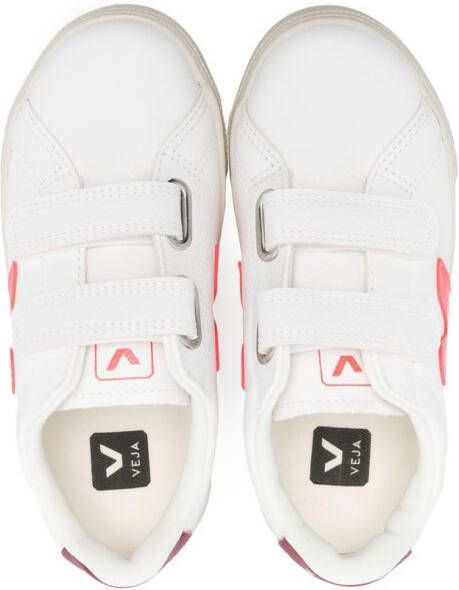 VEJA Kids touch-strap calf-leather sneakers White