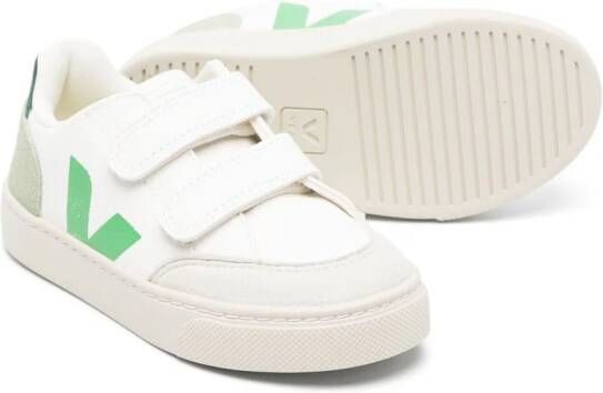 VEJA Kids touch-strap leather sneakers White