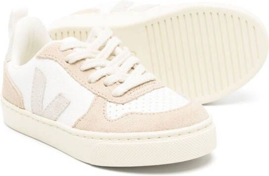VEJA Kids V-10 leather sneakers White