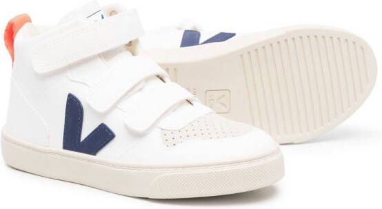 VEJA Kids V-10 Mid touch-strap sneakers White