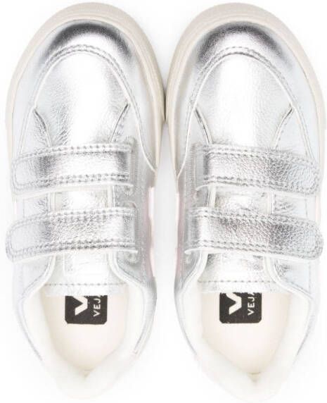 VEJA Kids V-12 ChromeFree metallic sneakers Silver