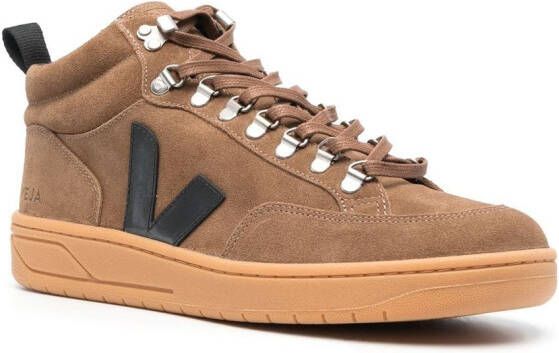 VEJA logo-patch leather sneakers Brown