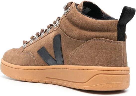 VEJA logo-patch leather sneakers Brown