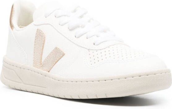VEJA V12 metallic leather sneakers White