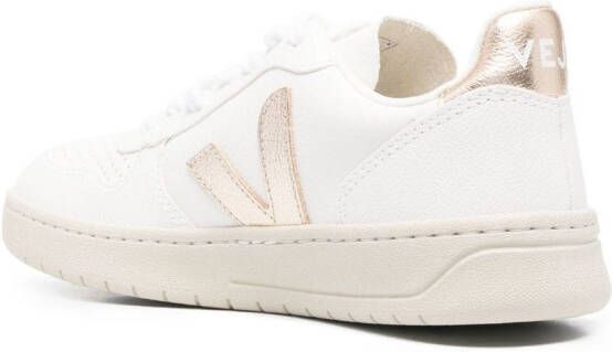 VEJA V12 metallic leather sneakers White