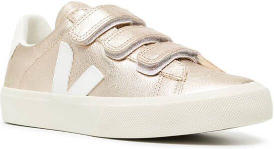 VEJA recife metallic logo-patch sneakers Gold