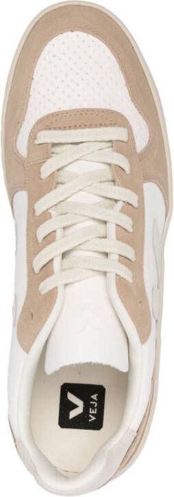 VEJA V-10 panelled lace-up sneakers Neutrals