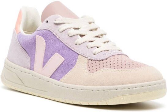 VEJA V-10 panelled low-top sneakers Pink