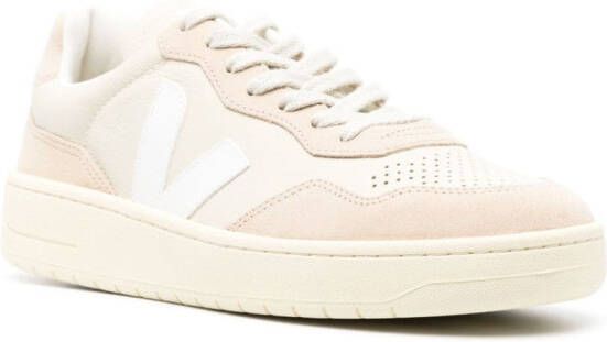 VEJA V-90 panelled low-top suede sneakers Neutrals
