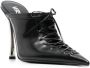 Versace 110mm lace-up leather mules Black - Thumbnail 2