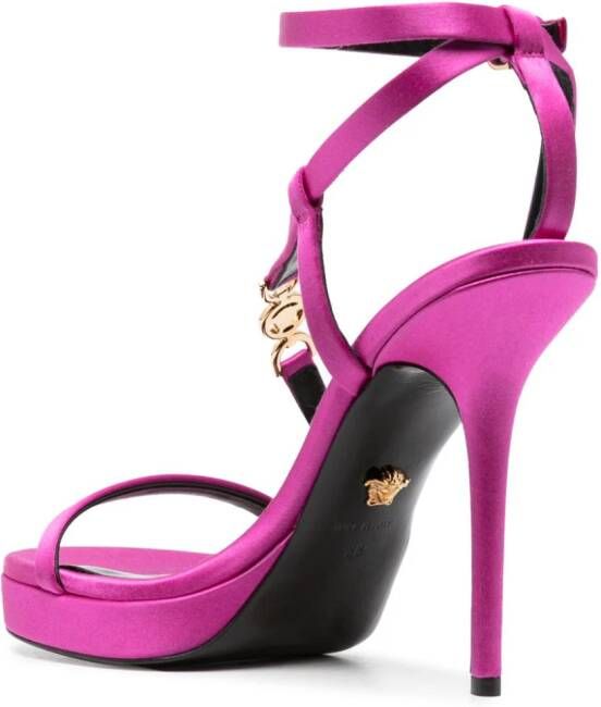 Versace 110mm Medusa satin sandals Pink