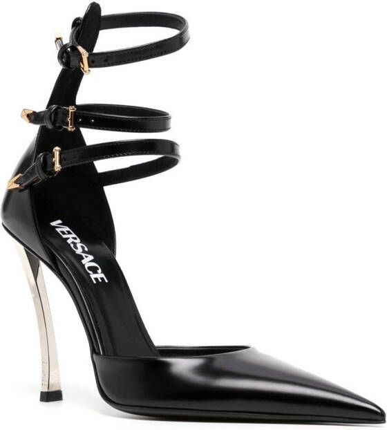 Versace 120mm pointed-toe leather sandals Black