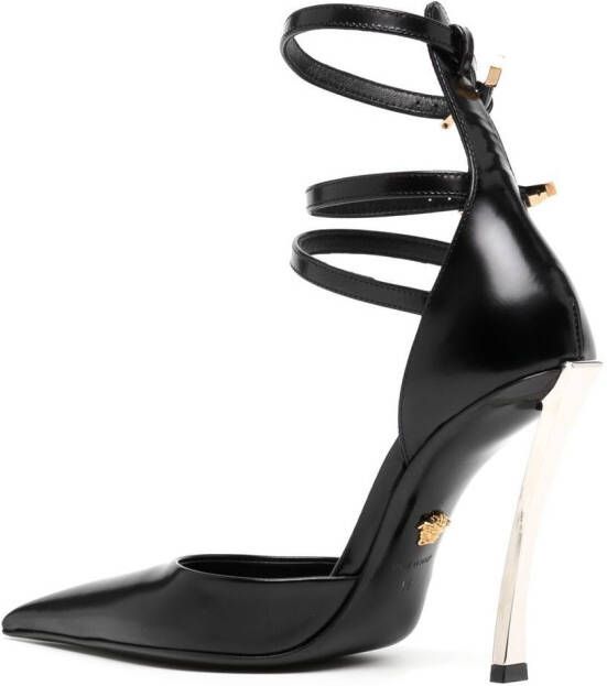 Versace 120mm pointed-toe leather sandals Black