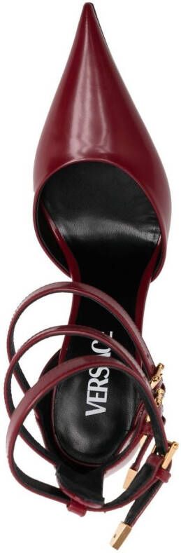 Versace 120mm pointed-toe leather sandals Red