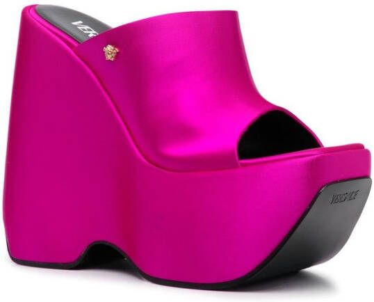 Versace 160mm platform wedge heels Pink