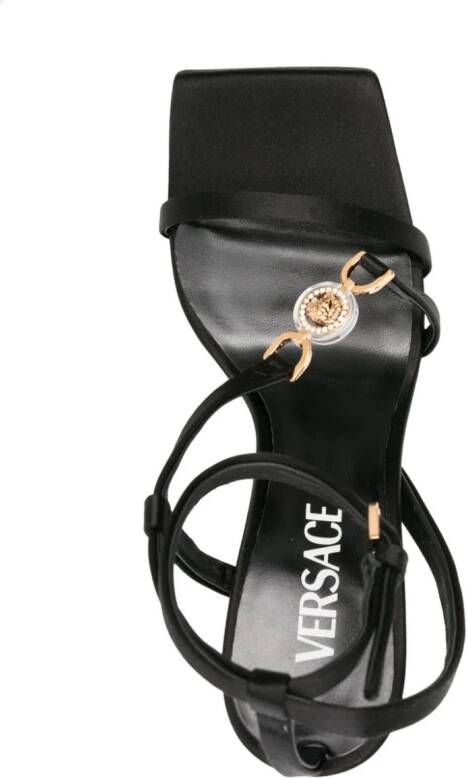 Versace 95mm Medusa-plaque satin pumps Black