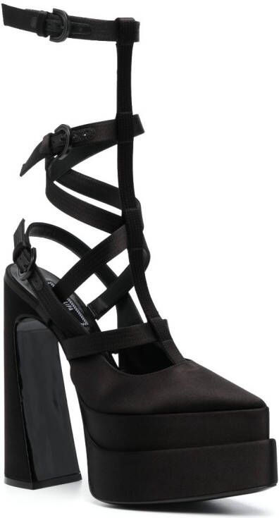 Versace Aevitas Pointy 175mm cage platform pumps Black