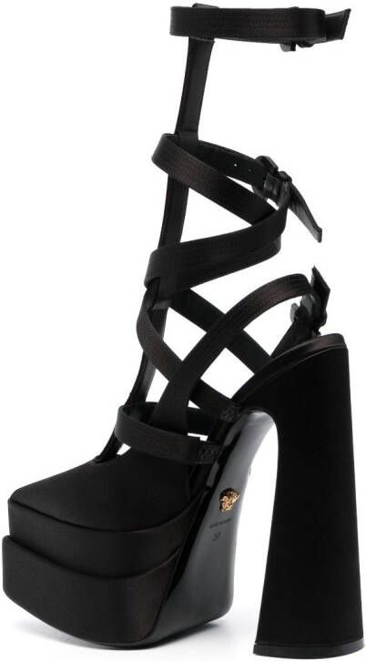 Versace Aevitas Pointy 175mm cage platform pumps Black