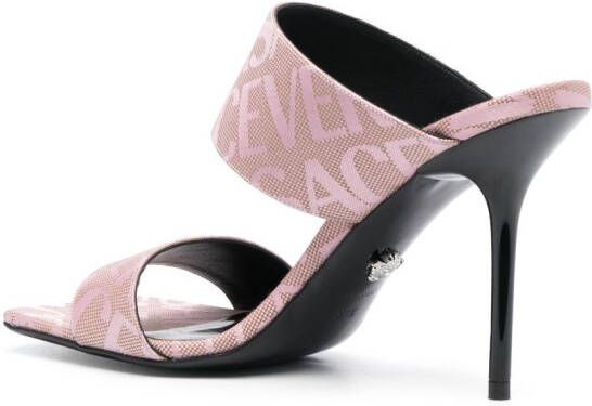 Versace Allover 95mm jacquard mules Pink