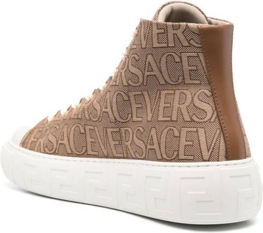 Versace Allover Greca high-top sneakers Neutrals