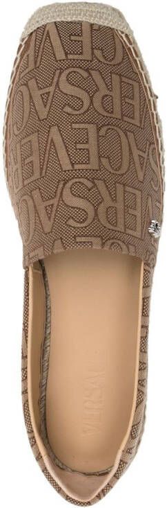 Versace Allover leather espadrilles Brown