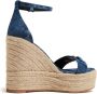 Versace Barocco denim wedge sandals Blue - Thumbnail 3