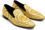 Versace Barocco-print silk loafers Yellow - Thumbnail 4