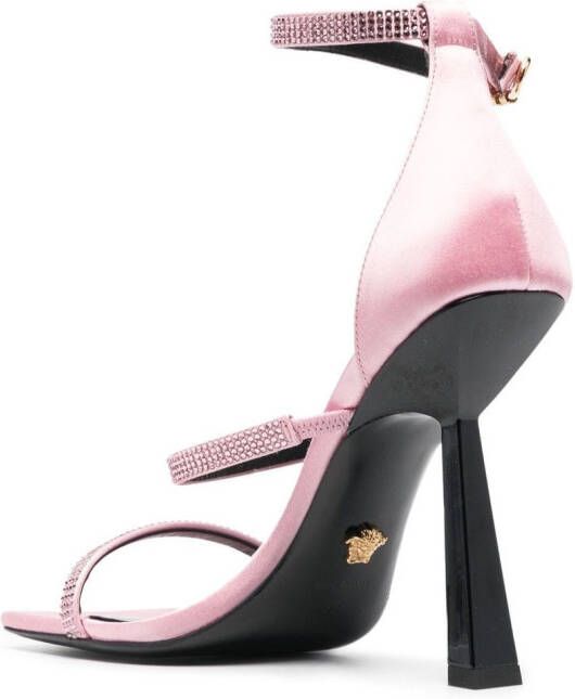 Versace Crystal Safety Pin 125mm sandals Pink