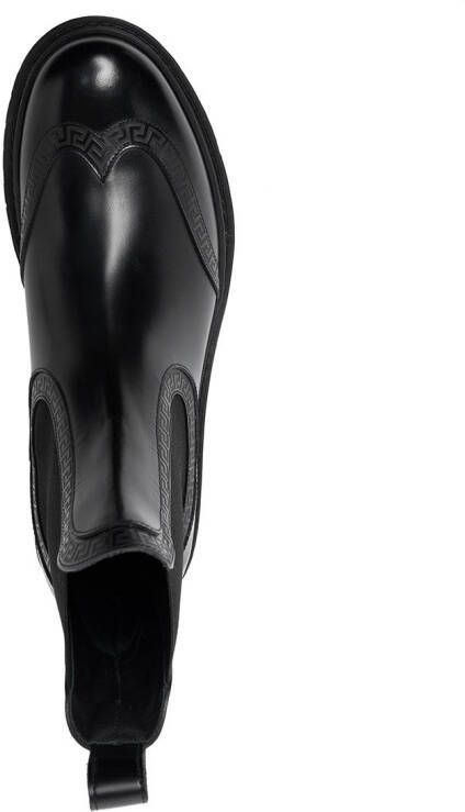 Versace embossed chunky chelsea boot Black