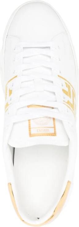 Versace Embroidered Greca leather sneakers White