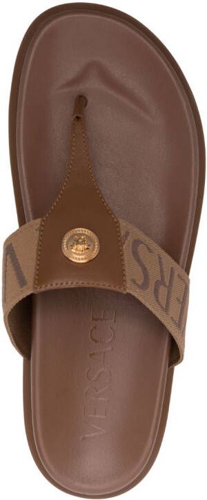 Versace Allover sandals Brown