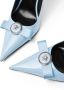 Versace Gianni Ribbon 120mm leather pumps Blue - Thumbnail 4