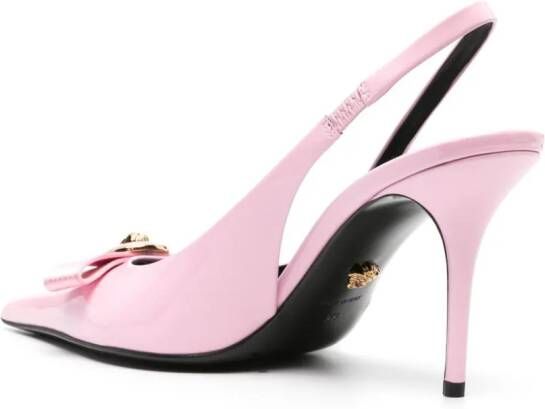 Versace Gianni Ribbon 85mm leather pumps Pink