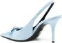 Versace Gianni Ribbon 85mm slingback pumps Blue - Thumbnail 3