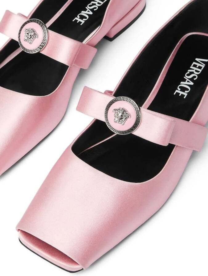 Versace Gianni Ribbon ballerina shoes Pink
