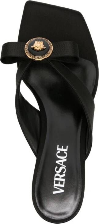Versace Gianni Ribbon bow-embellished mules Black