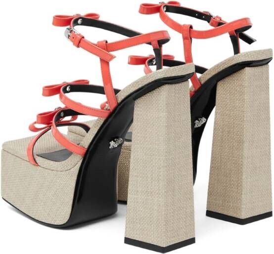 Versace Gianni Ribbon platform sandals Orange
