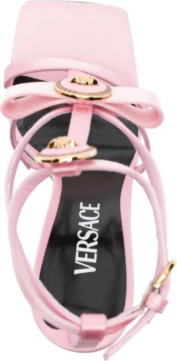 Versace Gianni Ribbon satin cage sandals Pink