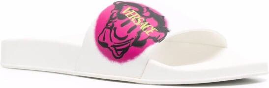 Versace Graphic logo-print slides White