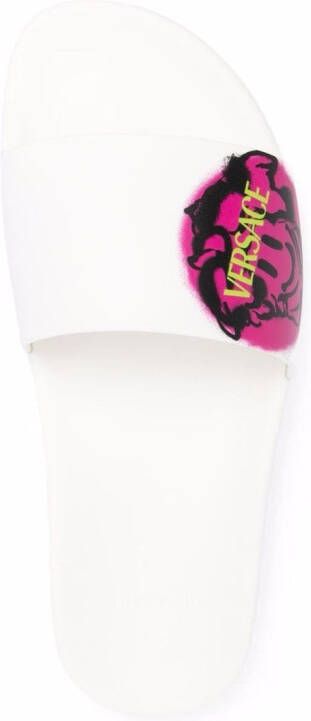 Versace Graphic logo-print slides White