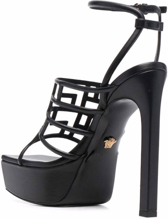 Versace Greca 150mm cage sandals Black