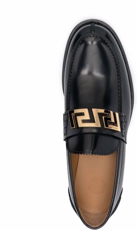 Versace Greca leather loafers Black