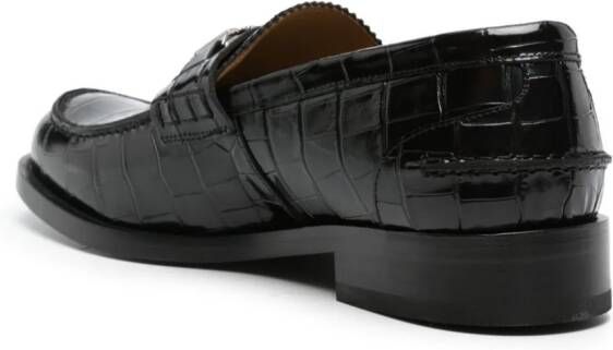 Versace Greca crocodile-effect loafers Black