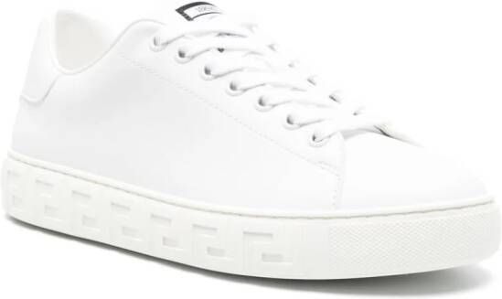 Versace Greca-embossed leather sneakers White