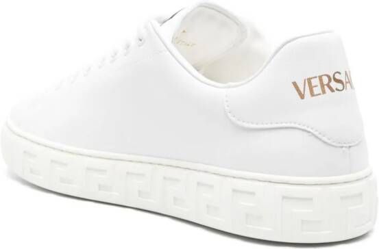 Versace Greca-embossed leather sneakers White