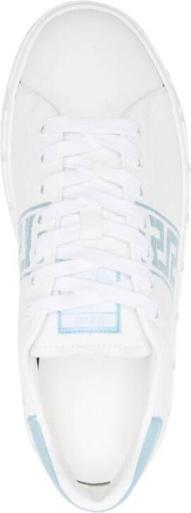 Versace Greca-embroidered lace-up sneakers White
