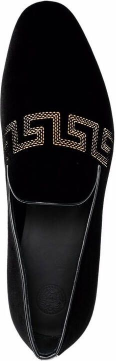 Versace Greca-embroidered loafers Black